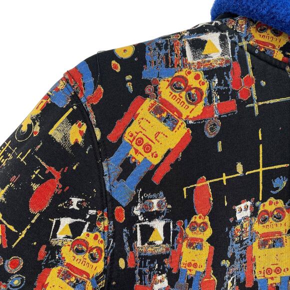 Vintage Y2K Sarin Robot Print Zip Up Hoodie Jacket Mens Size Medium - Picture 2 of 8